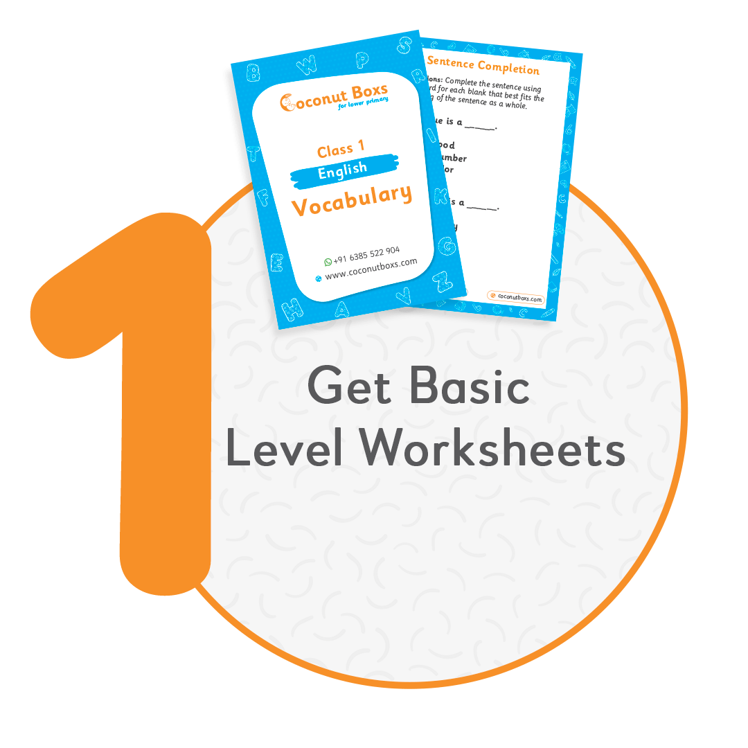 Class 1 English Worksheets Coconut Boxs Building Blocks For Kids